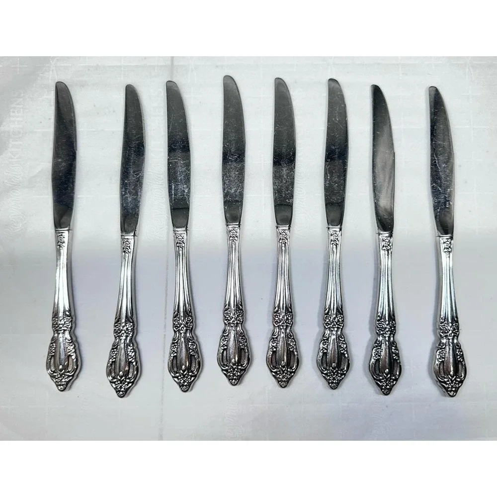 Oneida RAPHAEL Dinner Knife Knives Stainless Flatware Set Of 8